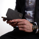 Charcoal black magnetic wallet case for iPhone 5