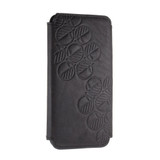 iPhone 7 all leather black embossed folio phone case