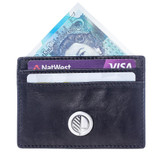 Premium British slim card holder in black leather