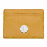 British leather yellow slim card holder front view British leather yellow slim card holder front view