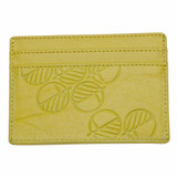 Lime green leather card holder, slim design