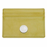British leather slim card holder in lime green British leather slim card holder in lime green