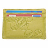 British-made lime leather card wallet