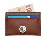 Men's Real Leather Slim Credit Card Case in Brown-Drew Lennox