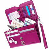 Luxury British leather clutch in pink