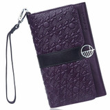 Ladies British Leather Clutch Wallet in Majestic Purple with Black Accent-Drew Lennox and Ed Hicks