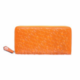 Orange leather purse with continental design Orange leather purse with continental design