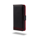 Samsung Galaxy A52 / A52 5G 6.5" Wallet Phone Case in Vintage Black Leather with Red Accents