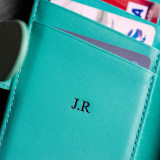 Quad Protection Samsung Galaxy S21 Ultra 5G Wallet Case in Turquoise Blue Vintage Leather