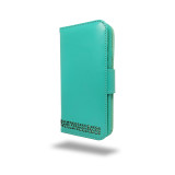 Minimalist leather phone case with wallet features on display