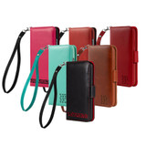 "Royale" iPhone 12 Mini Premium Leather Wallet Phone Case With Wrist Strap