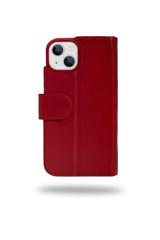 iPhone 14 Pro Max Vintage Red Leather Wallet Case – Unique Patina Finish