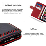 iPhone 14 Pro Max Vintage Red Leather Wallet Case – Unique Patina Finish