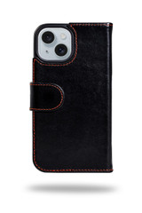 Personalised "Rila" iPhone 15 leather wallet case with custom initials