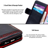 Personalised 'Rila' iPhone 15 Pro leather wallet case with custom initials or name