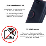 Personalised 'Rila' iPhone 15 Pro leather wallet case with custom initials or name