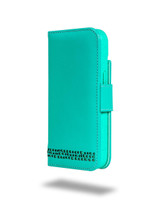 Personalised 'Rila' iPhone 15 Pro leather wallet case with custom initials or name