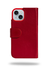Red Leather iPhone 15 Plus wallet Case for men and women