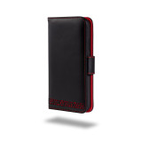 Samsung Galaxy S23 FE Leather Wallet Flip Case in Vintage Black and Red