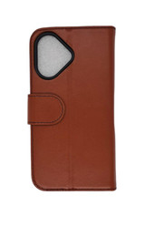 Genuine leather flip wallet case for iPhone 16 Plus with card holder