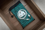 Premium Leather Wallet Flip Case for the iPhone 16 in Turquoise with "Turners" Dot in Silver