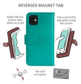Premium Leather Wallet Flip Case for the iPhone 16 in Turquoise with "Turners" Dot in Silver