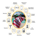 Copy of 5* XL Microfibre TV Screen Cleaning Clothes - Striped for Style and to bring a Smile 30x30cm  Laptop and Tablet Screen Cleaning Cloths — Storage Pouch