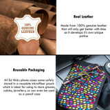 genuine brown leather iPhone 17 Pro wallet flip case