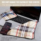 Cream plaid cleaning cloth for laptop, phone and glasses