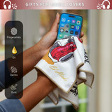 DJ Dawg microfibre cleaning cloth wiping a smartphone screen