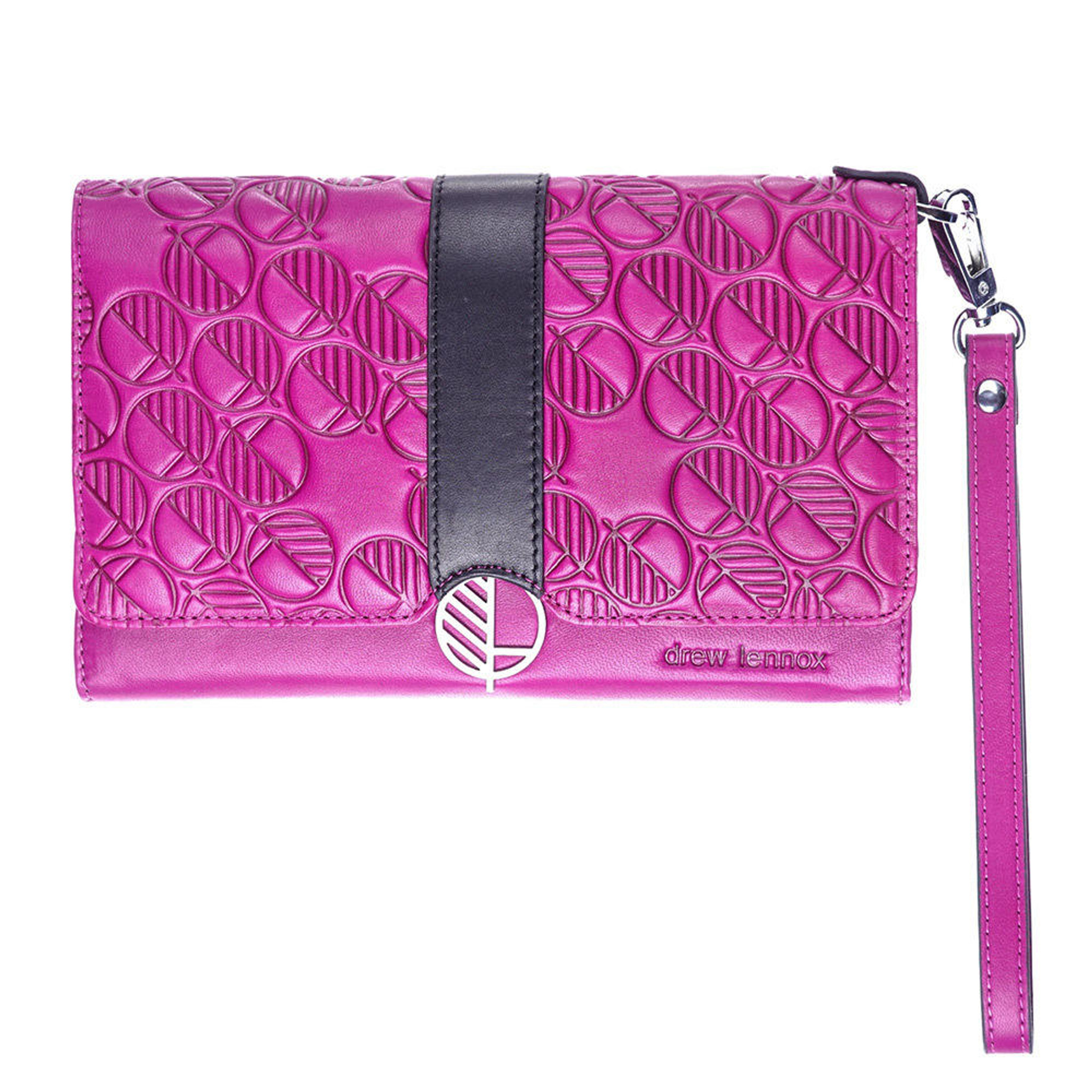 Pink and 2024 black clutch bag