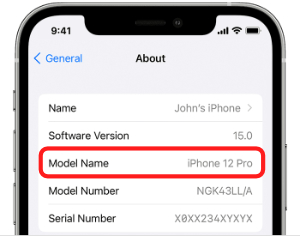 How to know your iPhone or iPad name and model number