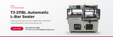 TJ-2118L automatic L-bar sealer with closing conveyor and print registration