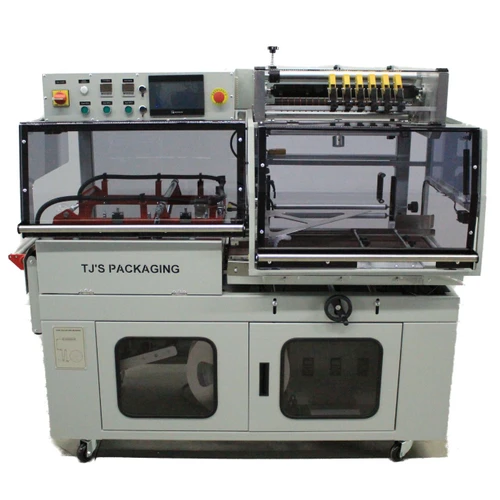 TJ-2118L auto L-bar sealer, automatic L-bar shrink wrap machine with closing conveyor