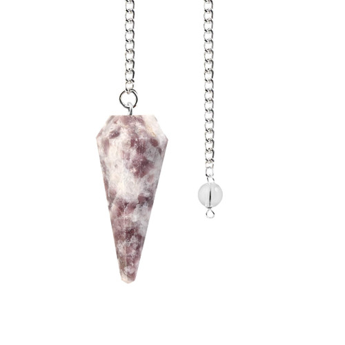 Natural Lapedolite Crystal Gemstone Rock Pendulum - Multi Color - Hexagonal Pointed, Dowsing, Divination, Reiki Charged, Chakra Healing