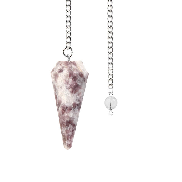 Natural Lapedolite Crystal Gemstone Rock Pendulum - Multi Color - Hexagonal Pointed, Dowsing, Divination, Reiki Charged, Chakra Healing