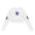 SHE HAS RISEN™ Evil Eye White Recycled Long-Sleeve Crop Top