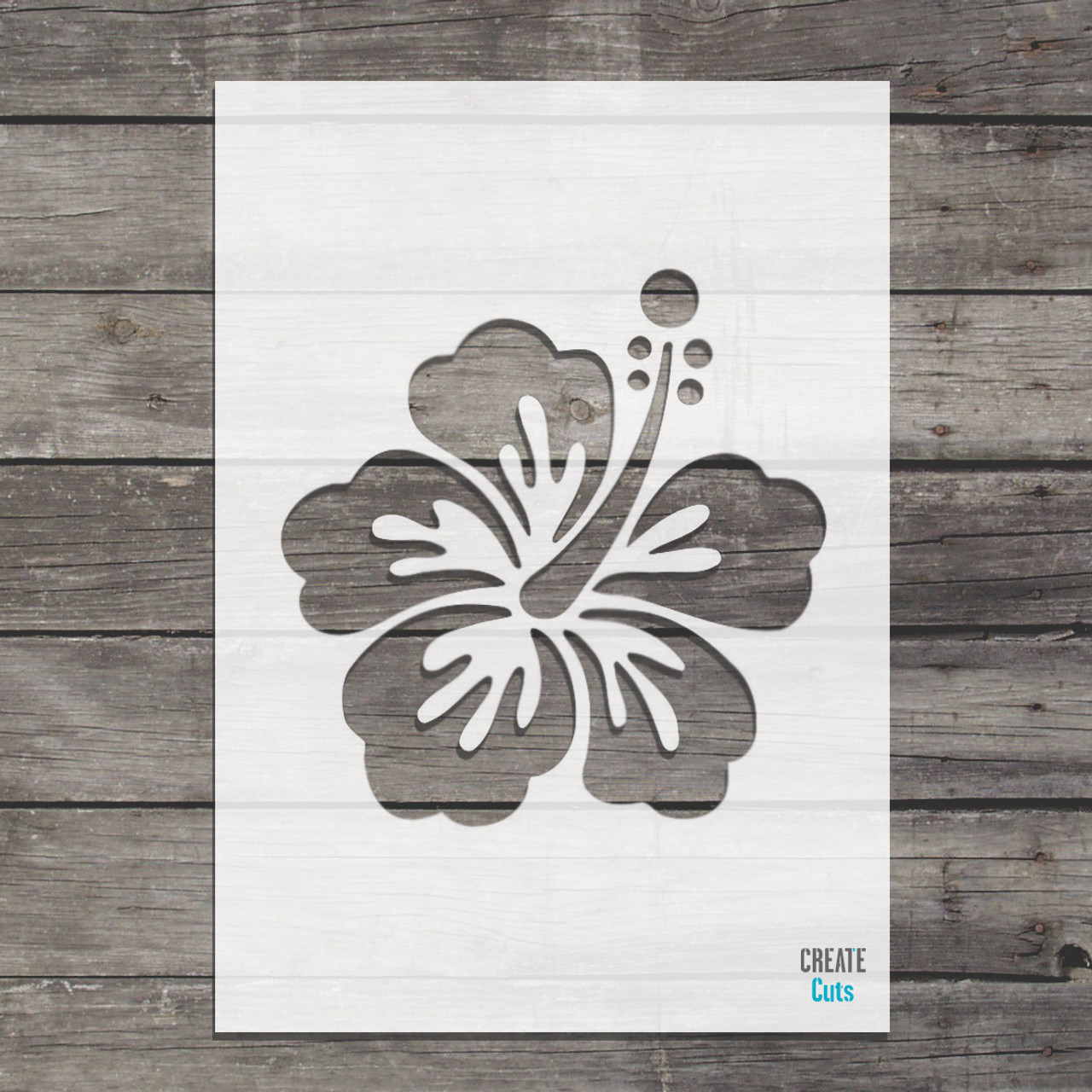 printable hibiscus stencil