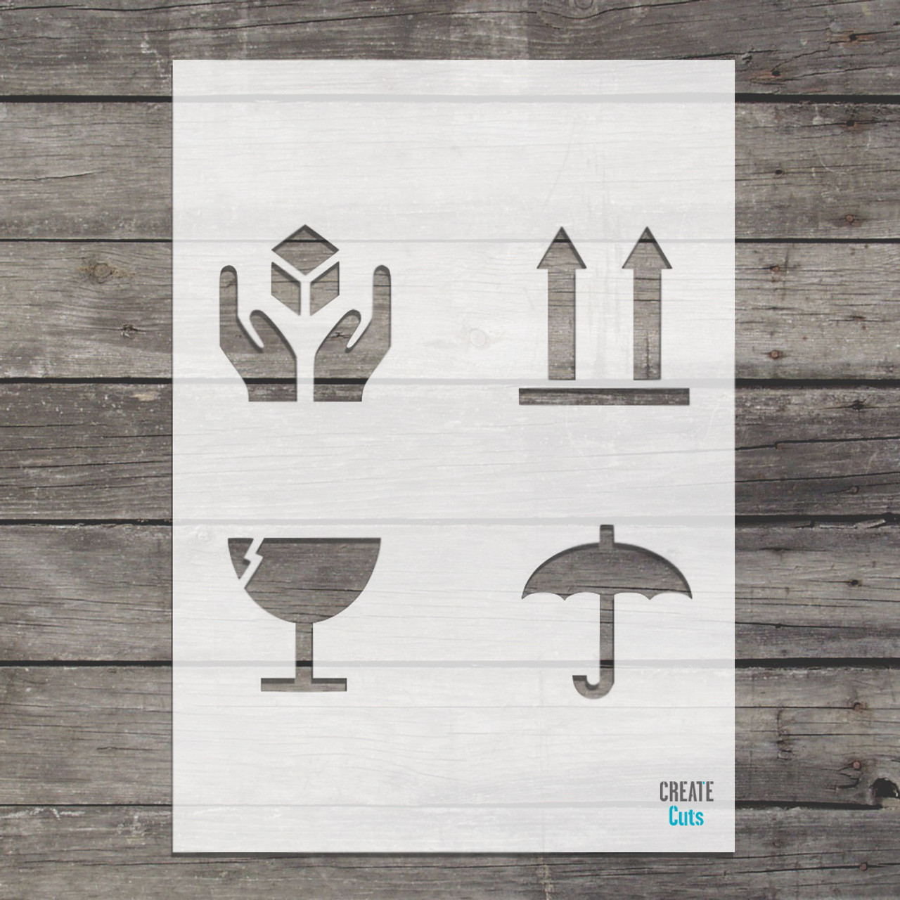 Fragile Handle With Care Symbols Stencil Fragile Handle With Care Symbols Stencil