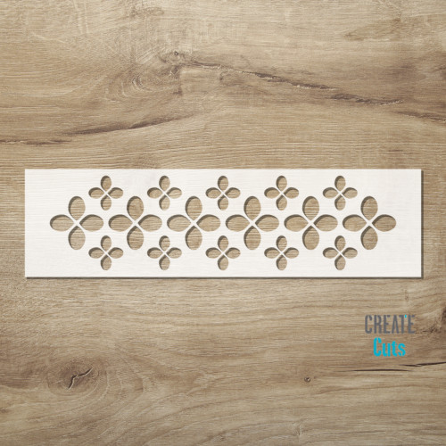 Petali stencil on a wooden surface