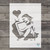 Banksy Girl hugging TV stencil / Banksy the end template