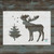 Moose and Christmas Tree Stencil