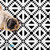 Azteca pattern tile stencil with dog on the floor