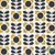 Stem and Flower pattern stencilled on white tiles