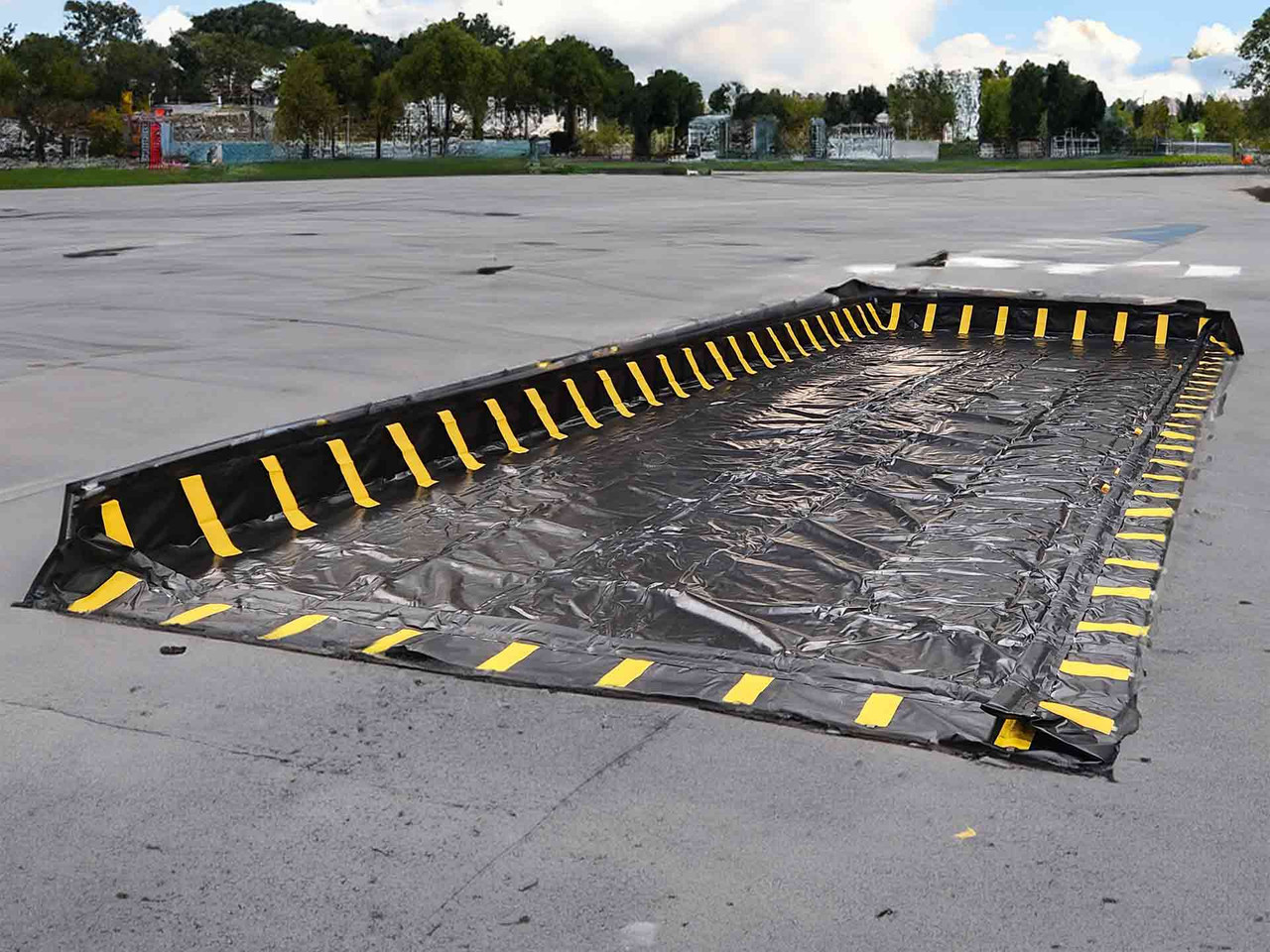 Auto Rise Drive Through Spill Containment Berm Low Profile 12' x 50