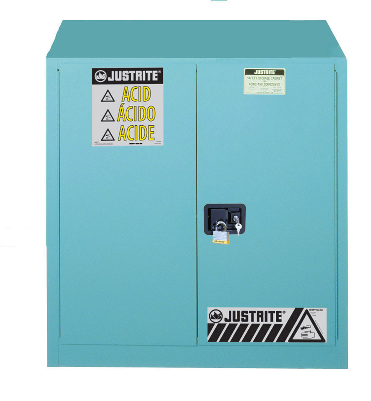 Justrite 30 Gallon Corrosive Safety Cabinet Self Close 893022