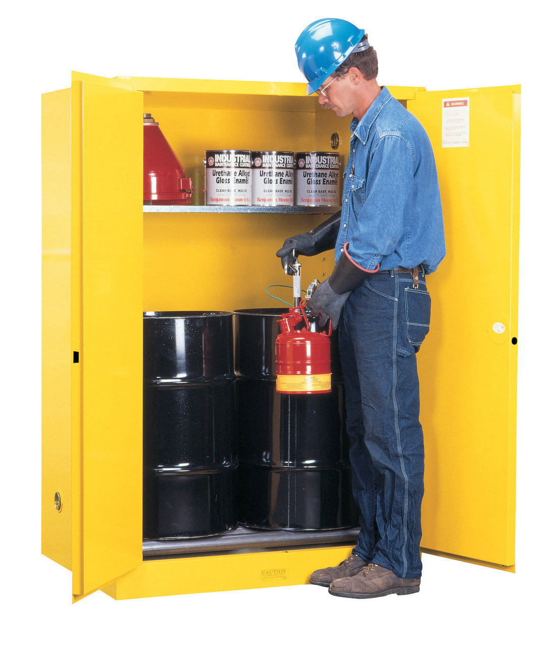 Justrite 899060 Double Vertical Drum Safety Cabinet 60 Gal.