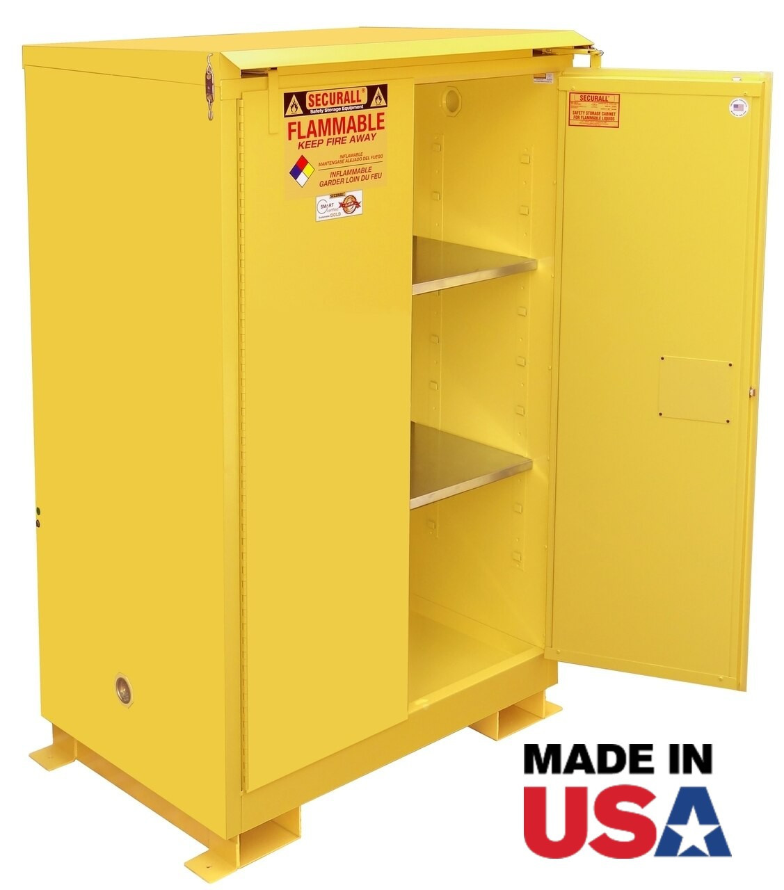 Securall Outdoor Safety Cabinet 90 Gal. Self Latch Safe T Doors