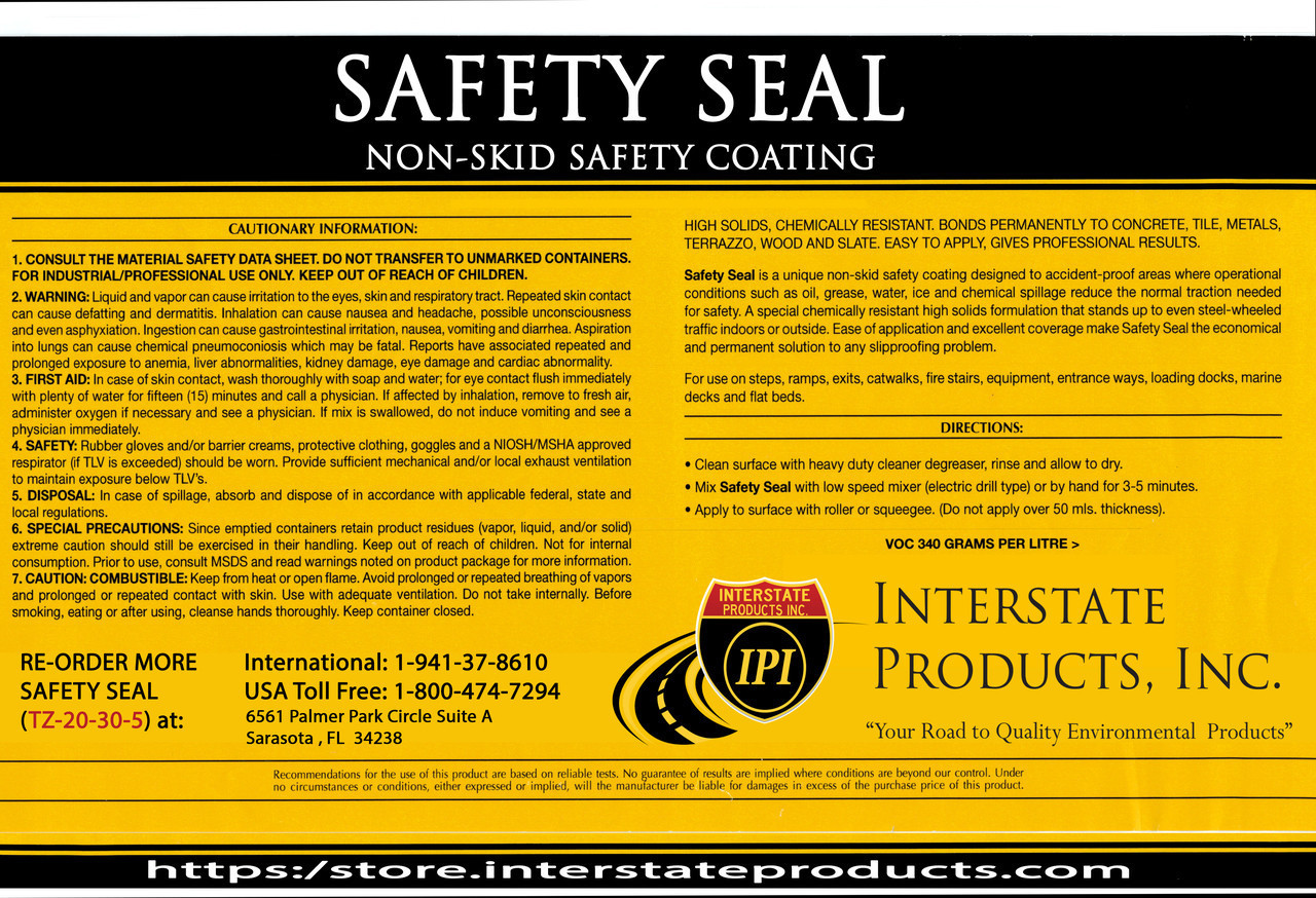 Anti-Slip Indoor Floor Coating - Pre-Mixed - Safety Seal
