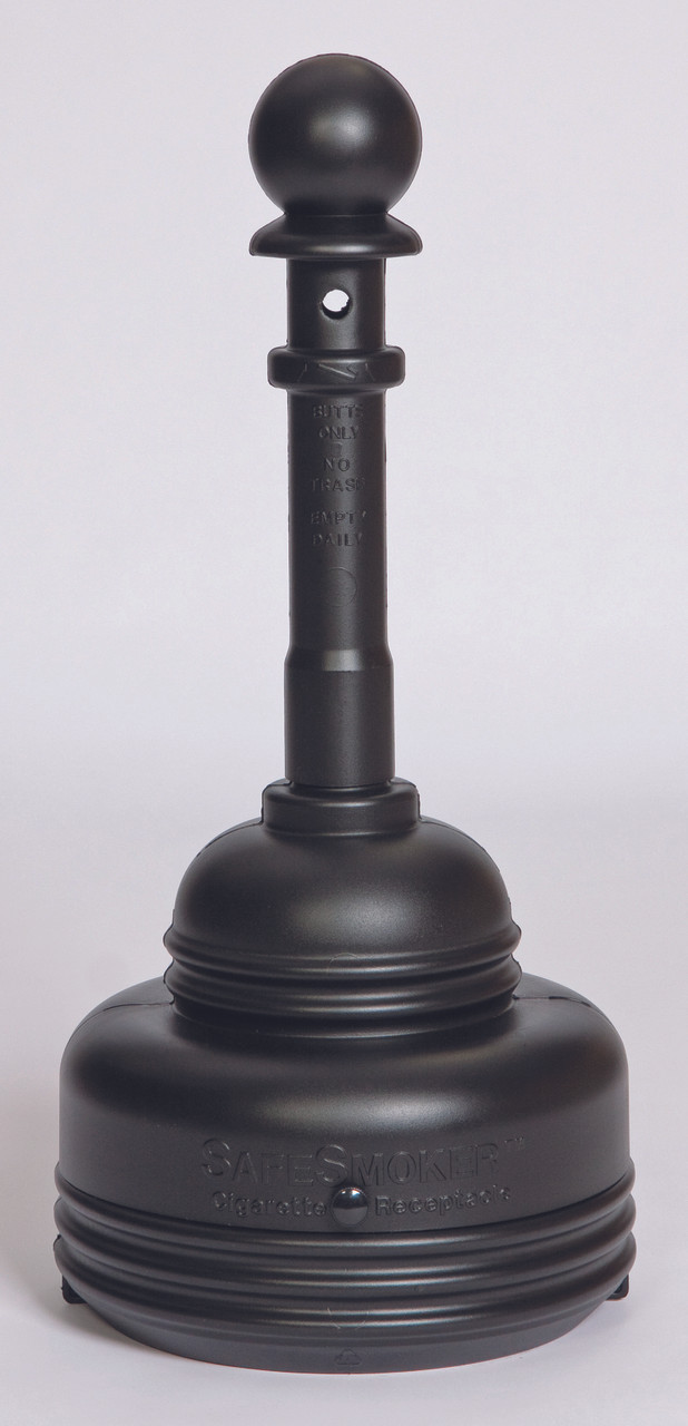 outdoor cigarette receptacle Eagle SafeSmoker Cigarette Receptacle - Black